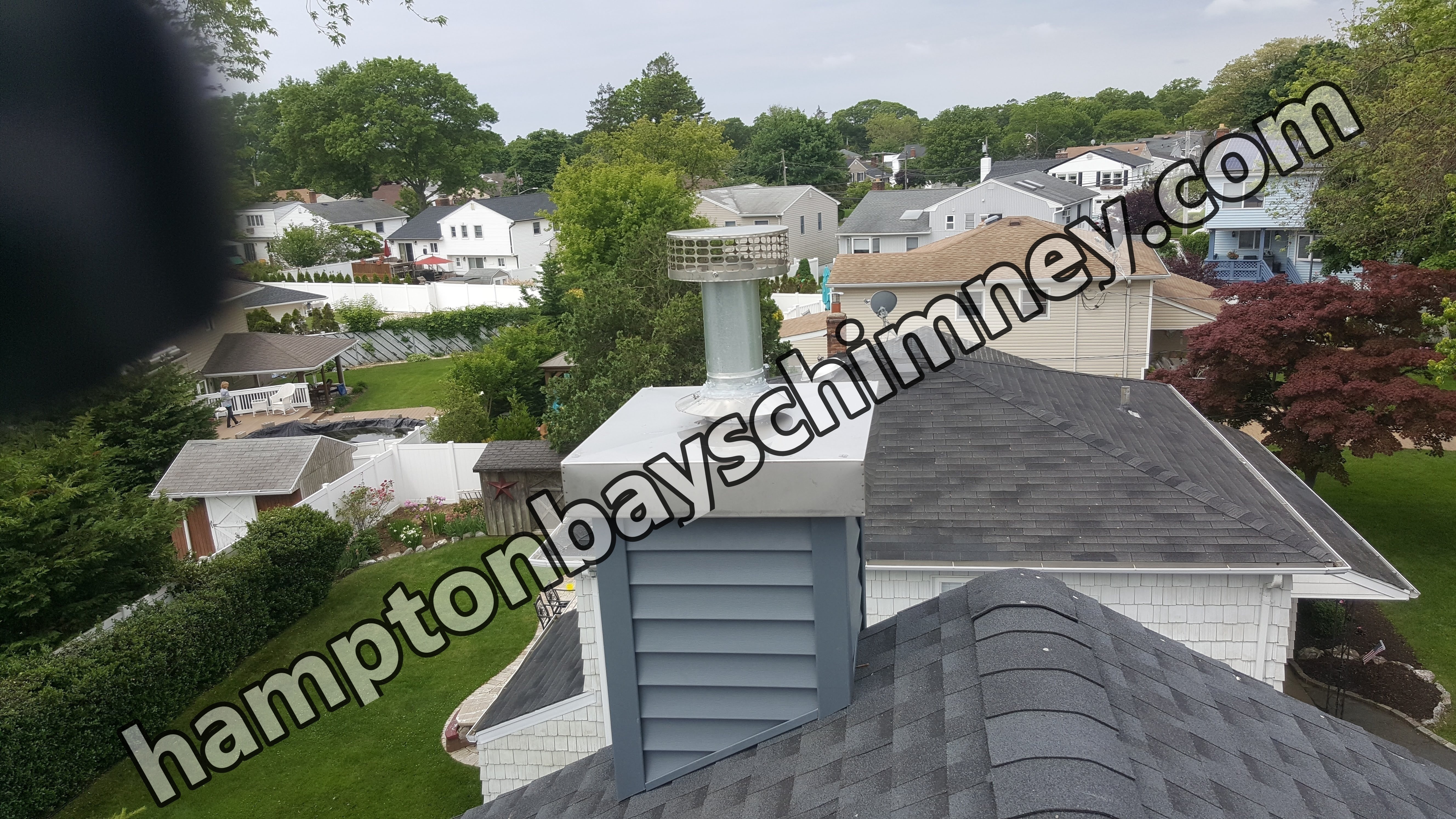 Complete chimney crown rebuild and waterproofing in Hampton Bays, New York