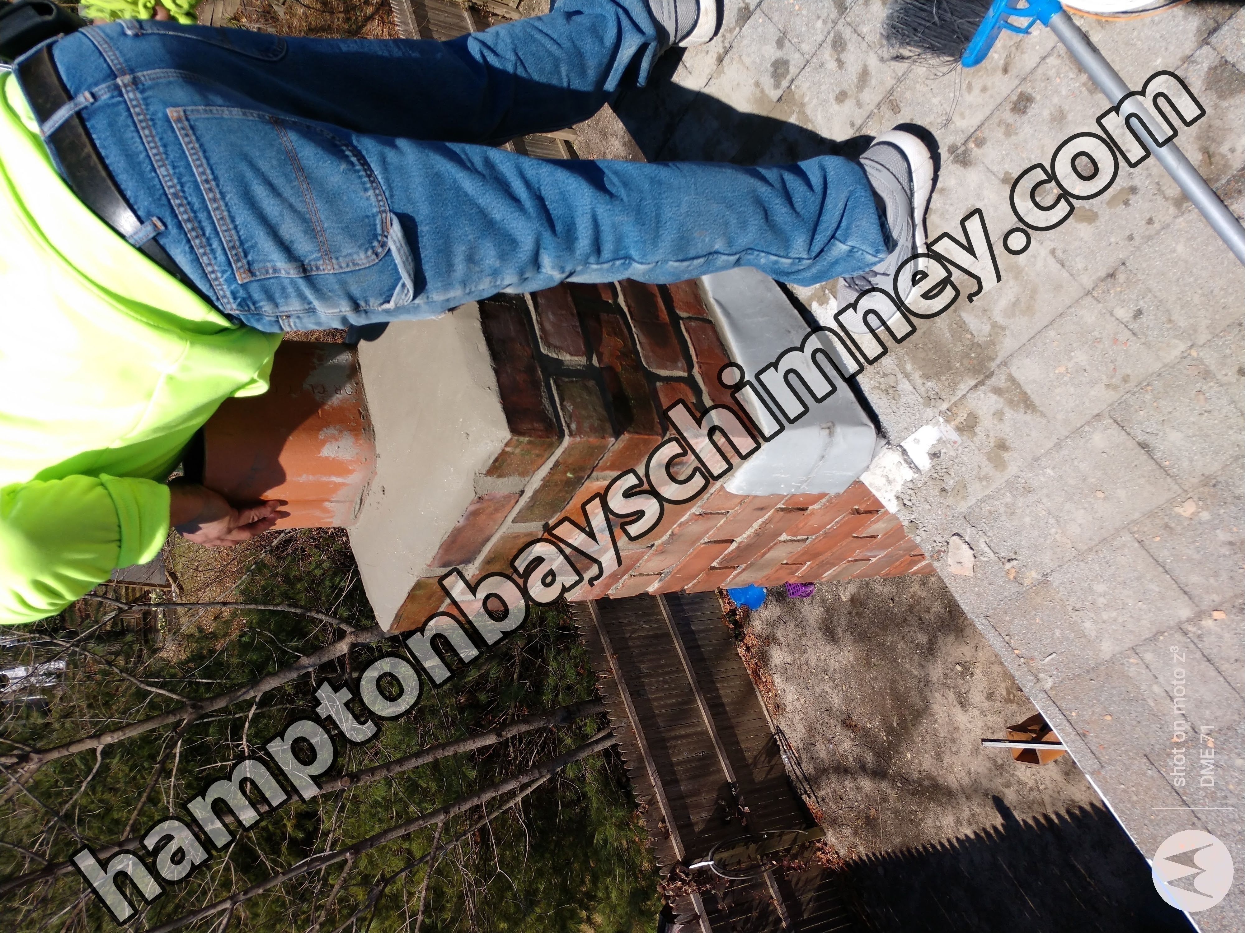 Cracked chimney professionally repaired in Hampton Bays, NY