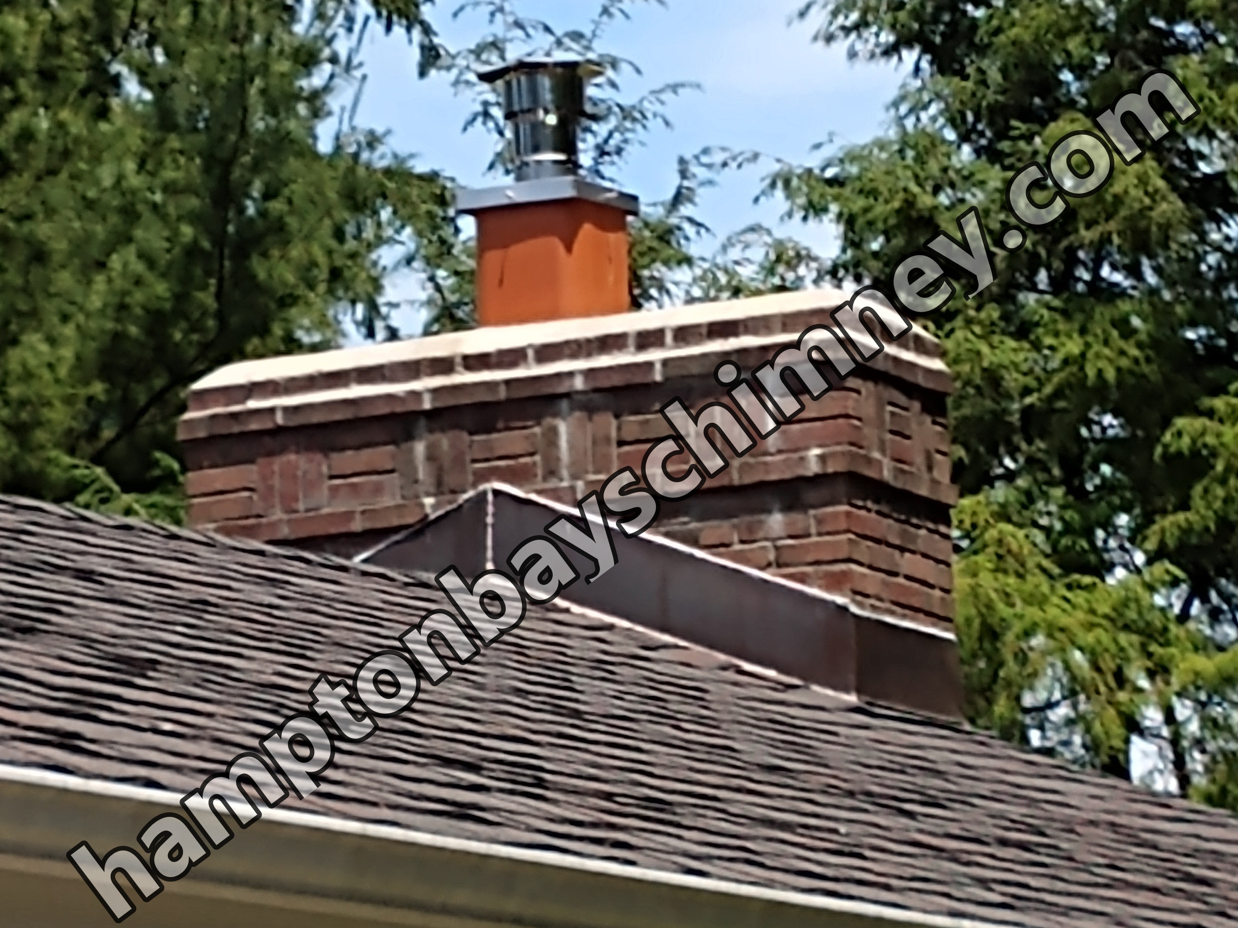 Stainless steel chimney cap with animal guard in Hampton Bays, New York
